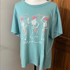 Zoe + Liv Teal Cotton Blend T-Shirt